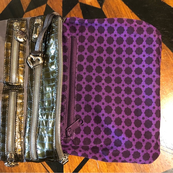 BRIGHTON Brown Leather and Nylon Crossbody Bag and Dustbag - Picture 11 of 13